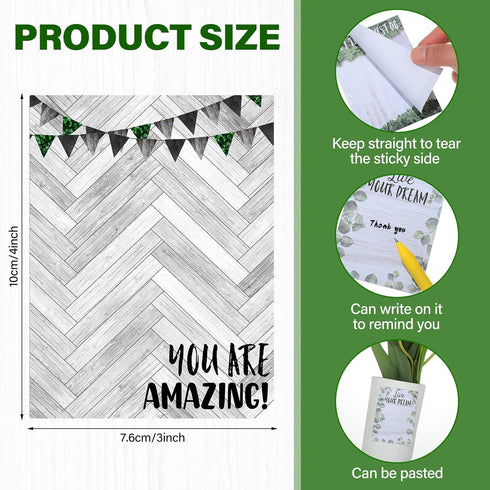 12 Pieces Appreciation Sticky Notes 3 x 4 Inch Fun Motivational Inspirational Positive Modern Cute Encouragement to Do List Notepad for Shopping L...