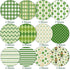 Whaline 12 Designs St. Patrick's Day Pattern Paper 24 Sheet Green Lucky Clover Stripe Plaid Dot Scrapbook Paper Double-Sided Decorative Craft Pape...