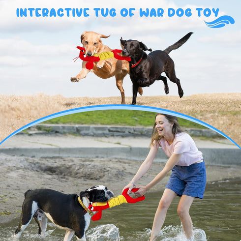 IOKHEIRA Dog Toys for Large Dogs - (not for Aggressive Chewers)Squeaky for Interactive Play |Stuffed Tug of War Dog Toys for Dogs of Small/Medium/...