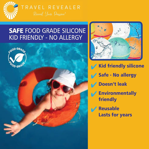 Quick Fill Reusable Water Balloons Self Sealing, Latex-Free Silicone Water Splash Ball, Water Bomb for Kids Teens | Outdoor Activities Water Games...