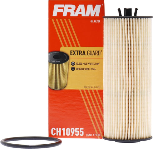 FRAM Extra Guard CH10955, 10K Mile Change Automotive Replacement Interval Cartridge Engine Oil Filter for Select Vehicle Models...