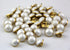 Pack of 25pcs 13mm White Pearl Half Resin Dome Cap Copper Base Buttons for Crafting Sewing Scarpbooking Scarf and Clothes...