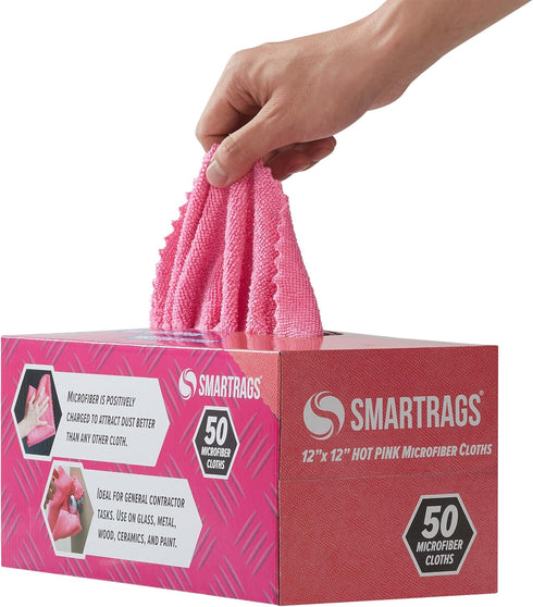 Arkwright Smart Rags in Box - (Pack of 50) Lint Free Microfiber Cleaning Cloth, Scratch & Streak-Free, Dispensable Wash Towels for Cars, Window Gl...