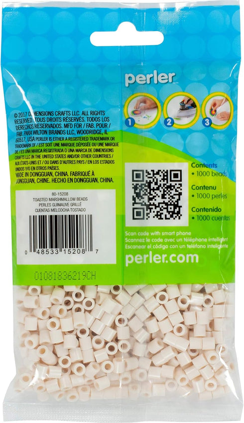 Perler Beads Fuse Beads for Crafts, 1000pcs, Toasted Marshmallow White...