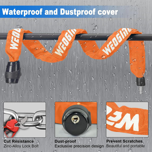 Chain Lock, Heavy Duty Anti-Theft Chain Lock, 2.72 Ft Security Locks with 3 Keys, Waterproof Lock Chain for Scooter, Motorcycle, Door, Gate, Fence...