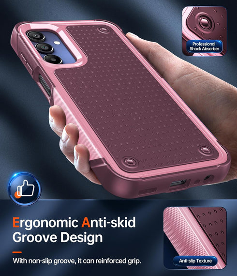 LeYi for Samsung Galaxy-A15-5G Case: Galaxy A15 5G Phone Case with Screen Protector, Dual Layer Protective Hard PC Back & Soft Bumper Resilient Sh...