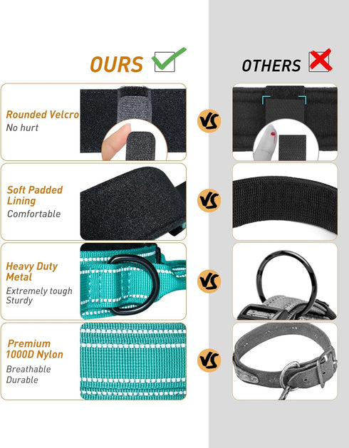 Tactical Dog Collar - Adjustable Military Training Nylon Reflective Collar with Handle and Heavy Duty Durable Metal Buckle for Medium Large Dogs, ...