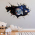 3D Planet Galaxy Astronaut Wall Stickers, DILIBRA Removable Universe Outer Space Spacecraft View Window Wall Decals for Kids Children Bedroom Livi...