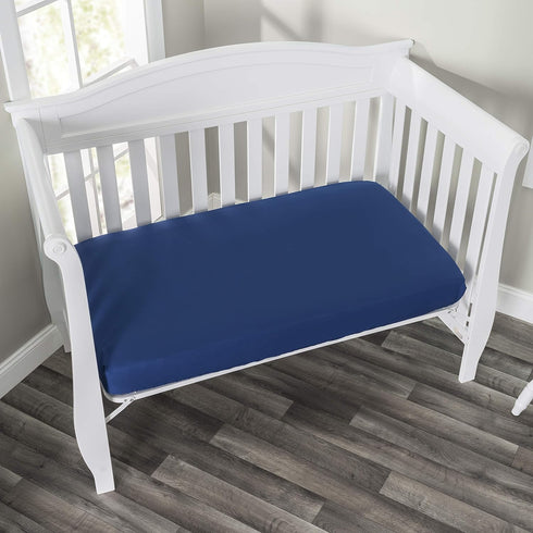 Everyday Kids 2-Pack Fitted Crib Sheets, 100% Soft Breathable Microfiber Baby Sheet, Fits Standard Size Crib Mattress 28in x 52in, White Nursery S...
