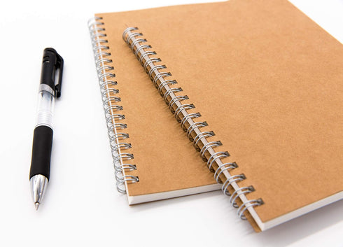 DSTELIN Blank Spiral Notebook, 9-Pack, Soft Cover, Sketch book, 100 Pages / 50 Sheets, 7.5 inch x 5.1 inch (Brown)...