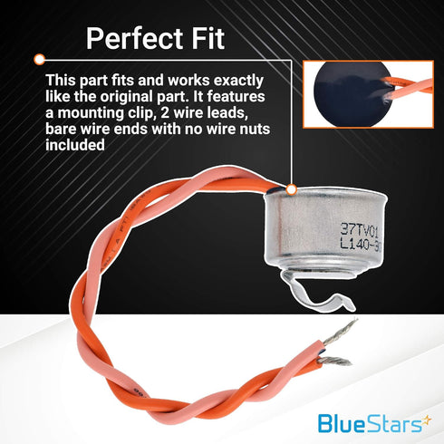 WR50X10068 Refrigerator Defrost Thermostat by BlueStars – Compatible with GE General Electric Hotpoint – Replaces 1170024 AP3884317 WR50X10015 WR5...