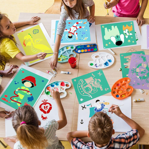 30pcs Drawing Stencils for Kids Painting Large Stencils Reusable Art Stencils Washable Stencil Set (7inch*9.8inch)...