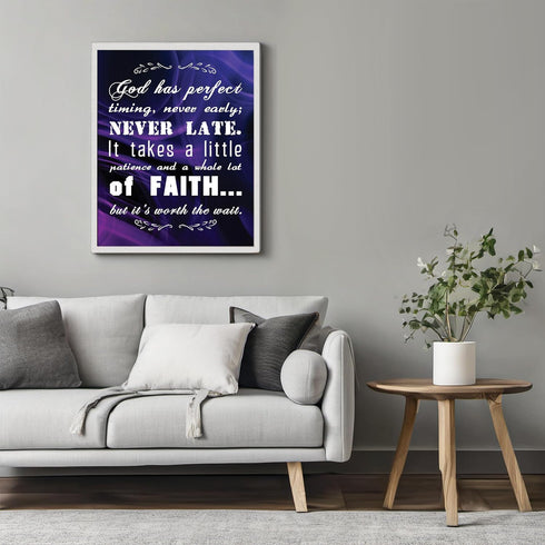 Posterizer 1 pcs-Bible Scripture-Gods Perfect Timing-Religious Posters-Typography Art-Gifts for Christians - Decor for Church, Sunday School Class...