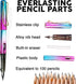 6pcs Pencil Set,Infinity Eternal Pencils with Replaceable Nibs +Eraser Equa to 100 Wooden Pencils,Black Inkless Everlasting Pencils For Wrtting Sc...