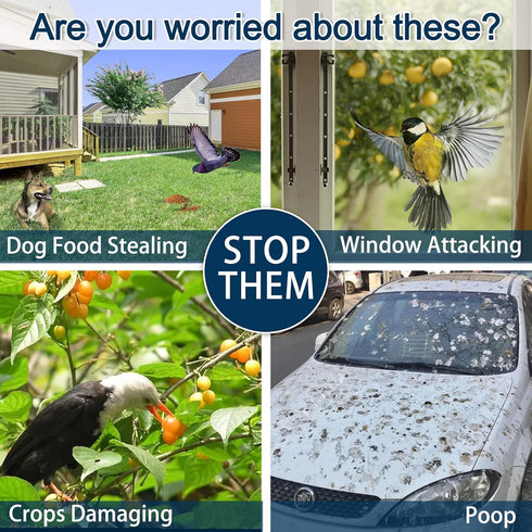 Fake Owls to Keep Birds Away, Bird Scare Device, Bird Scarer, Cardboard Hanging Reflectors, Flat Paper Garden Owls Scare Pigeons Woodpeckers Roden...