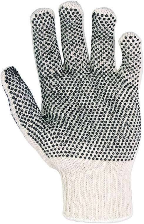 Custom Leathercraft 2005 Knit Gloves with PVC Dots,White/Black...