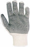 Custom Leathercraft 2005 Knit Gloves with PVC Dots,White/Black...