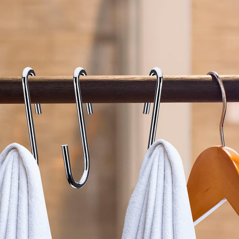 20 Pack Heavy Duty S Hooks Stainless Steel S Shaped Hooks Hanging Hangers for Kitchenware Spoons Pans Pots Utensils Clothes Bags Towers Tools Plan...