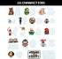 Video Game Themed Custom Vinyl Die-Cut Sticker Pack, Adhesive Decals for Laptop, Water Bottle, Journal, and Phone (64 Pack)...