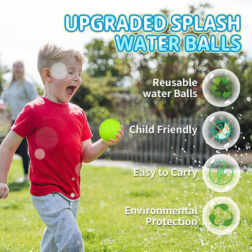 12 Pack Reusable Water Balloons for Kids Adults, Coloful Quick Fill Water Balls Self Sealing Bombs Splash Ball, Summer Outdoor Water Fight Toy, Ba...