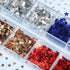 12 Grids 4th of July Nail Art Glitters Sequins 3D Holographic Nail Glitter Flakes Independence Day Nails Sequins Mixed Color Star Nail Flakes Lase...