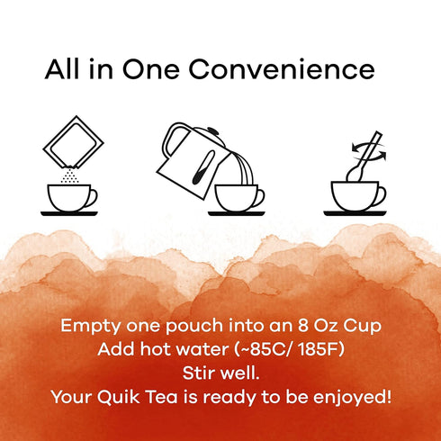 QuikTea Ginger Chai Tea Latte – 10 Count, Bold Ginger Flavor, Naturally Caffeine-Light, no preservatives, No Sugar Added – Just Add Hot Water...