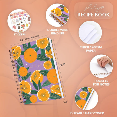 PLANBERRY Recipe Book – Blank Hardcover Cookbook to Write In Your Own Recipes – Empty Cook Book Journal to Fill In – Blank Family Recipe Notebook ...