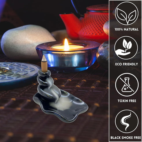 SOUL STICKS Assorted Backflow Incense Cones for Meditation, Yoga and Aromatherapy | 40 Premium Backflow Cones | Fits All Backflow Incense Burners ...
