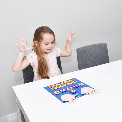 Montessori Learning Toddler Felt Educational Toy Finger Number Learning Counting Math Felt Board Preschool Manipulatives Travel Game Addition Subt...