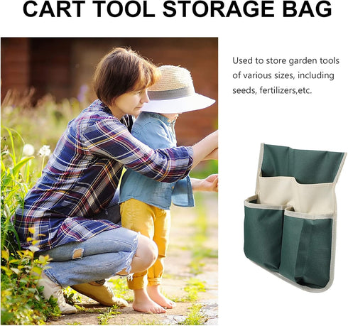 DOITOOL Garden Kneeler Tool Bag Foldable Portable Oxford Cloth Gardening Tool Storage Organizer, Multi- Pockets Gardening Hand Tool Pouch (Green)...