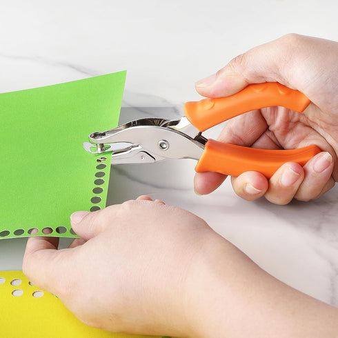 Single Hole Punch, HIA 1/4”Hole Puncher, Metal One Hole Puncher for Crafts with Ergonomic Silicone Handle, Paper Punch for Kids and Adults (Stylis...