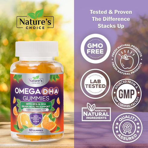Omega 3 Fish Oil Gummies - Triple Strength Omega 3 Fish Oil Gummy Vitamins with High Absorption EPA & DHA Fatty Acids, Burpless Fish Oil Supplemen...