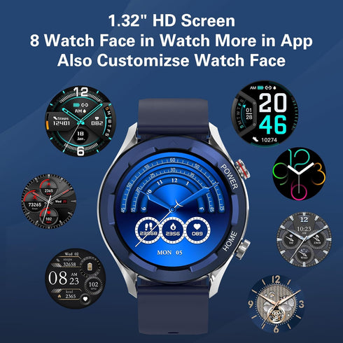 BRIBEJAT Smart Watch for Men Compatible with Samsung iPhone Android Phones (Dial/Answer Calls) Built-in Music Player Activity Tracker, Real-time H...