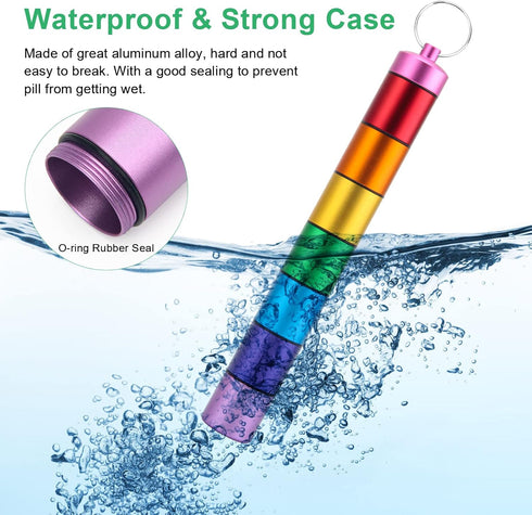 Small Portable Pill Case Keychain, Anglecai Waterproof Metal Pill Holder Tube Mini Pill Organizer Weekly Pocket Pill Boxes, Pill Container Holder ...