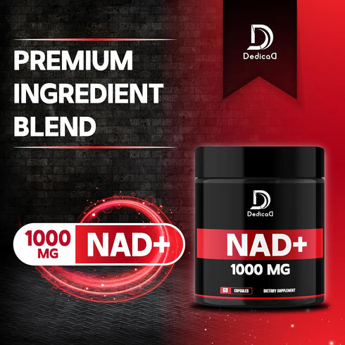 NAD+ Supplement 1000 mg - Pure NAD Supplement - Energy and DNA Repair, Aging Defense, Brain Function - 60 Capsules...