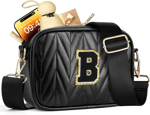 Small Crossbody Bags for Women Trendy, Initial Personalized Birthday Gifts for Teen Girls, Quilted Cross Body Purse...