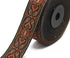 11 Yard Spool 0.98 inches Mystic Orange Brown Jacquard Ribbon Upholstery Fabric Sewing Trim DIY Supplies 25808...