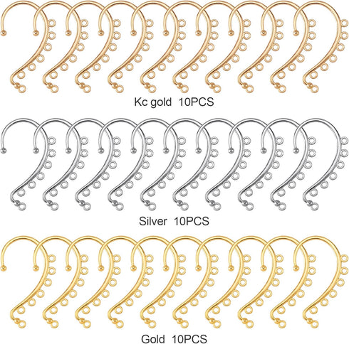 OIIKI 30PCS DIY Ear Cuffs Earrings for Women, Non Piercing Ear Wraps Earrings, Clip on Ear Cuff Earrings, 7 Holes for Jewelry, DIY Jewelry Making ...