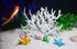 Aquarium Fish Tank Decorations Kit, Artificial Coral+Starfish+Mermaid+Plastic Coral, Betta Fish Tank Decor Ornament Landscape for Fresh...