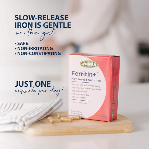 Flora- Iron Ferritin+ Plant-Based Supplement for Women - Non-Constipating, Highly Absorbable - Supports Vitality & Wellness - Vegan Iron Supplemen...