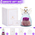 ANLUNOB Preserved Rose Birthday Gifts for Women Mom Grandma Wife, Glass Angel Figurines Gifts with Pretty Purple Flowers for Anniversary Wedding...