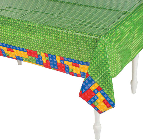 Fun Express Plastic Color Brick Party Tablecloth - 54" x 108"...