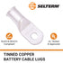 SELTERM 10pcs 1/0 AWG-1/4" Stud Tinned Copper Wire Lugs, Heavy Duty Battery Cable Ends,0 Gauge Ring Terminals, UL Battery Lugs Marine Grade Copper...
