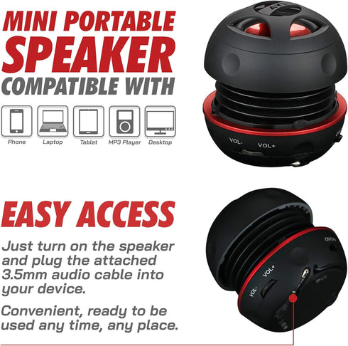 AYL Mini Speaker System, Portable Plug in Speaker with 3.5mm Aux Audio Input, External Speaker for Laptop Computer, MP3 Player, iPhone, iPad, Cell...