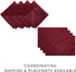 Elrene Home Fashions Caiden Elegance Damask Fabric Placemats, 13" x 19", Cranberry, Count 4 (Pack of 1)...