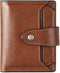 BROMEN Small Wallets for Women RFID Blocking Leather Bifold Purse Zipper Coin Pocket Credit Card Holder with ID Windows Brown...