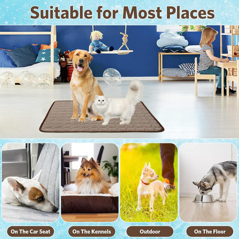 Dog Cooling Mat, Pet Self-Cooling Pad for Dogs,Cooling Mat for Dogs Washable Cooling Pet Mats for Kennels, Crates and Beds...
