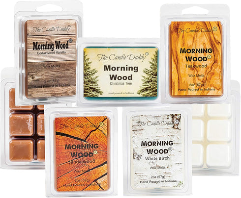 Sunrise Special Combo Set of Five Scented Morning Wood Wax Melt 30 Cubes - Cedarwood Vanilla, Teakwood, Sandlewood, Christmas Tree, White Birch Fu...