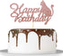 Happy Birthday Cake Topper Rose Gold Glitter Cat Cake Topper Cat Theme Birthday Party Cake Decoration...