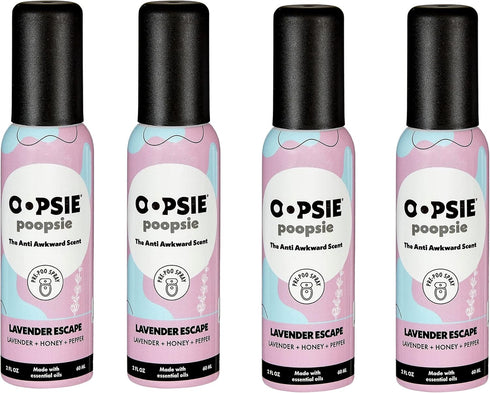 Pre Poop Spray - 4 Pack Lavender Scape, Natural Pre Poo Toilet Spray for Bathrooms, Trap Odors & Eliminate Embarrassment, 2oz Travel Size Pre Poo ...